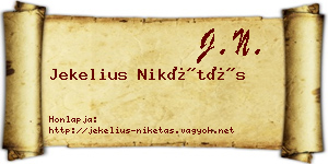 Jekelius Nikétás névjegykártya
